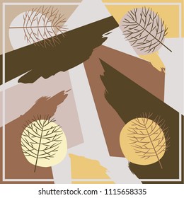 Abstract silk scarf design with branch trees