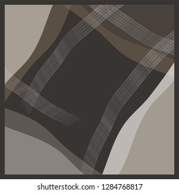 abstract silk scarf design on gray color