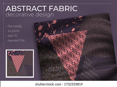 Abstract Silk Scarf Design in Square for Hijab Print, silk neck scarf or kerchief, etc.