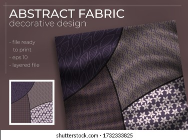 Abstract Silk Scarf Design in Square for Hijab Print, silk neck scarf or kerchief, etc.