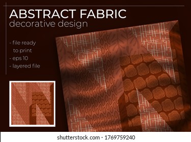 Abstract Silk Scarf Design in Square for Hijab Print, silk neck scarf or kerchief, etc.