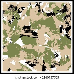 Abstract silk scarf design. Vector Illustration.
