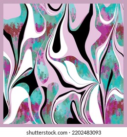 Abstract silk scarf design.  Vector Illustration.