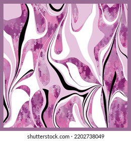 Abstract silk scarf design.  Vector Illustration.