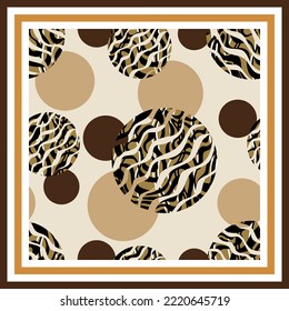 Abstract silk scarf design. Vector Illustration.