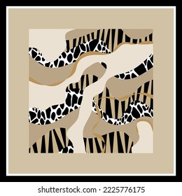 Abstract silk scarf design. Vector Illustration.