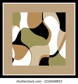 Abstract silk scarf design. Vector Illustration.