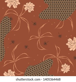 Abstract silk scarf pattern for hijab design printing