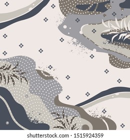 Abstract silk scarf pattern. Hijab design 