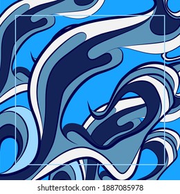 Abstract silk scarf pattern. Hijab design