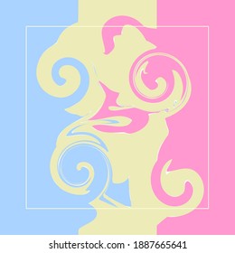 Abstract silk scarf pattern. Hijab design