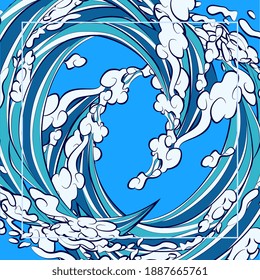 Abstract silk scarf pattern. Hijab design