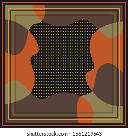 Abstract silk scarf pattern with polkadots design