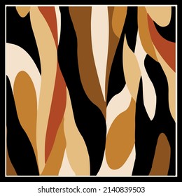 Abstract silk scarf pattern. Vector Illustration.