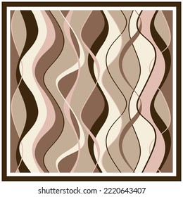 Abstract silk scarf wavy design. Vector Illustration.