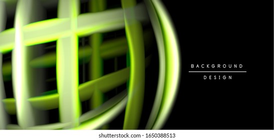 Abstrato seda lisa linhas em preto, multicolorido líquido líquido ondas estilo arco-íris em preto. Ilustrações de vetor para papel de parede, banner, fundo, cartão, livro, ilustração, página inicial, capa