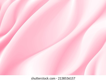 Abstract silk vector background luxury Flamingo Pink cloth or liquid wave. Abstract or pink fabric texture background. Cloth soft wave. Creases of satin, silk, and Smooth elegant cotton.