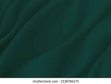 Abstract silk vector background luxury Forest green cloth or liquid wave. Abstract green fabric texture background. Cloth soft wave. Creases of satin, silk, and Smooth elegant cotton.