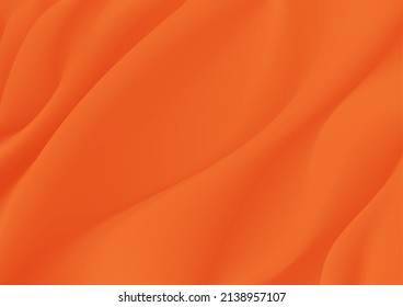 Abstract silk vector background luxury orange cloth or liquid wave. Abstract orange fabric texture background. Cloth soft wave. Creases of satin, silk, and Smooth elegant cotton.