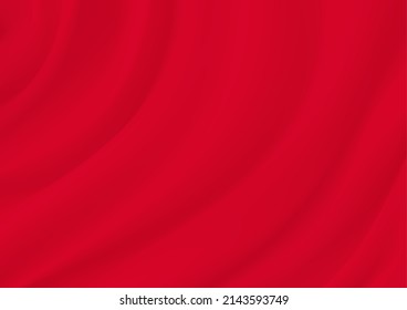 Abstract silk vector background luxury Cobalt red cloth or liquid wave. Abstract red fabric texture background. Cloth soft wave. Creases of satin, silk, and Smooth elegant cotton.