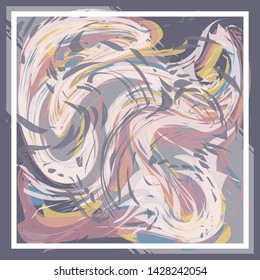 Abstract SilkFabric Hijab Scarf for Printing