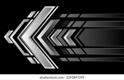 Abstract silver arrow direction geometric design modern futuristic technology background vector illustration.