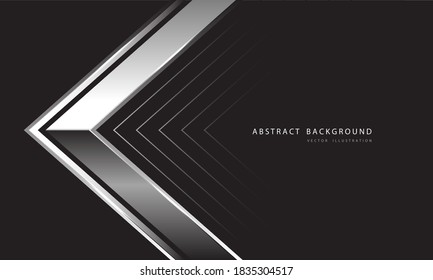 Abstract silver arrow direction on dark grey design modern luxury futuristic background vector illustration.