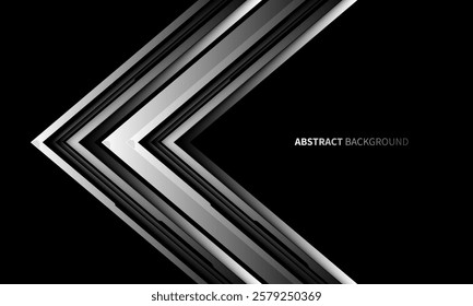 Abstract silver arrow direction technology futuristic geometric creative on black design modern background vector illustration.
