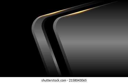 Abstract silver arrow geometric curve on black design modern futuristic technology background vector illustration.