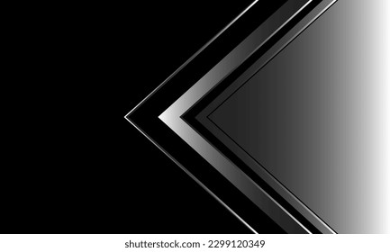 Abstract silver arrow line direction geometric on black blank space design modern luxury futuristic background vector illustration.