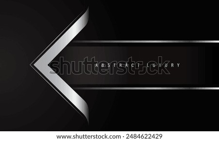 Abstract silver arrow luxury direction on black banner for text design modern creative elegant background vector illustration.