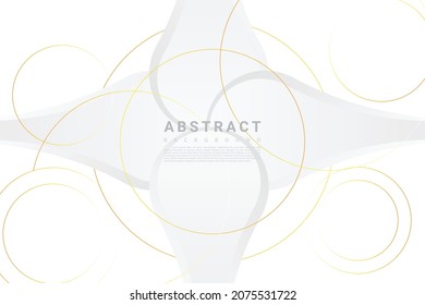 Resumen de fondo plateado con el vector de línea de oro circular