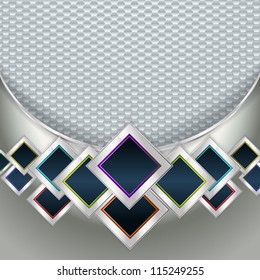 abstract silver background with rhombus