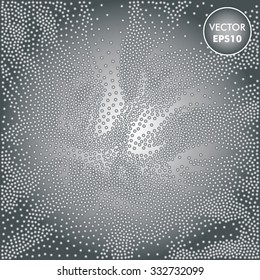Abstract Silver Background. Vector dots Illustrations. Vintage Engraved Banner. Gray Texture.
