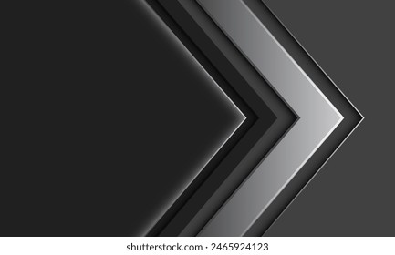 Abstractas plateado negro flecha dirección geométrica gris espacio en blanco diseño moderno futurista Ilustración vectorial de fondo.