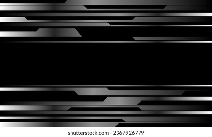 Resumen de diseño cibergeométrico negro plateado diseño moderno de fondo futurista ilustración vectorial de lujo moderno.