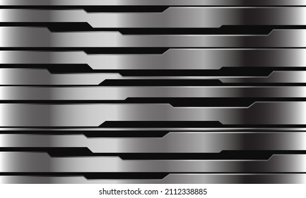 Abstract silver black line cyber pattern geometric design modern futuristic technology background vector illustration.