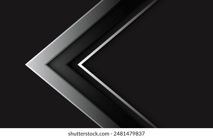 Abstract silver black metallic arrow direction geometric with blank space design modern futuristic background vector illustration.