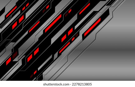 Abstract silver black red light power cyber pattern design modern futuristic technology background vector illustration.