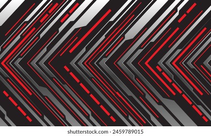 Abstractas plateado negro rojo flecha dirección futurista diseño geométrico tecnología moderna Ilustración vectorial de fondo creativo.