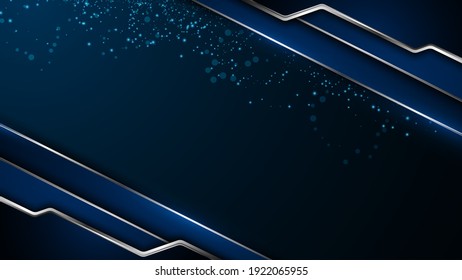 Abstract Silver Blue Metallic Frame Design Background Sports Tech Concept Eps 10 Vector