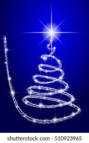 Abstract silver Christmas tree