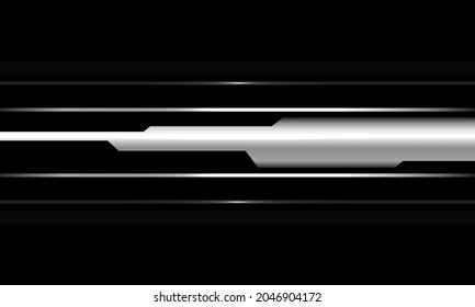 Abstract silver circuit cyber geometric on black design modern luxury futuristic technology vector background illustration.