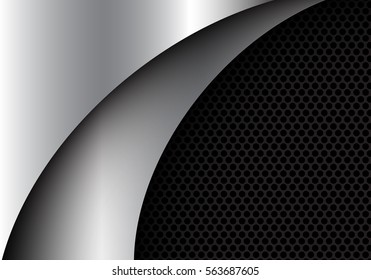 Abstract silver curve shape design modern luxury background vector illustration.
