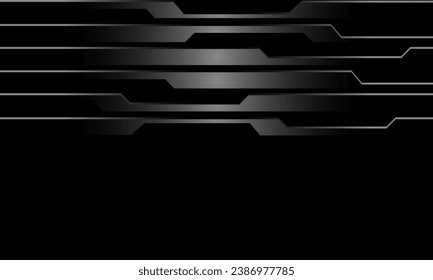Abstract silver cyber futuristic geometric on black with blank space design modern background vector illustration.