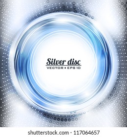 Abstract Silver Disk. Vector