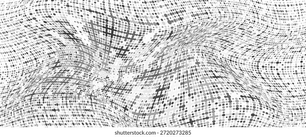 Fondo Abstractas de semitono punteado plateado. Patrón inconsútil aislado en fondo transparente.