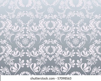 Abstract silver floral pattern