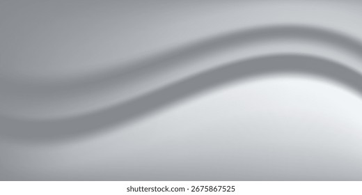 Abstract Silver foil background with metal mirror texture. Chrome gradient surface with light gloss. Vector aluminum grey 