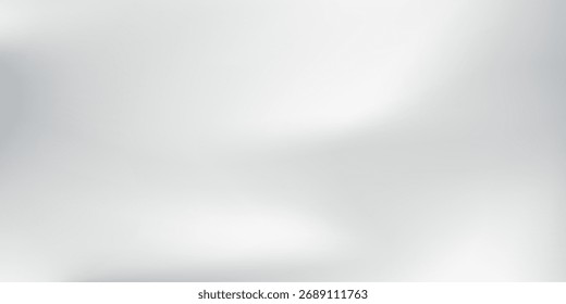 Abstract silver foil background with metal mirror texture. Chrome gradient surface with light gloss modern simple abstract art